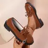 Sapatos Mocassins Femininos de Grande Tamanho para Comércio Exterior Transfronteiriço, Sapatos Mary Jane com Laço de Couro Patente para Primavera, Verão e Outono, Sapatos Casuais