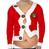 Camiseta Navideña Casual de Manga Larga con Cuello Redondo para Hombre de Amazon Transfronterizo