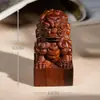 Palo de Rosa Rojo Palo de Rosa Amarillo Africano Sello de León Tallado Adorno Artesanía Talla Obra de Arte Pequeña Decoración de Madera