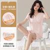 Pijama de Maternidade Pronto para Grávidas antes e depois do Parto (Amazon) Verão Manga Curta Shorts, Frete Grátis