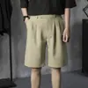Shorts de Terno Finos de Velcro para Verão, Modernos e Versáteis, Calças Retas Largas, Calças Casuais da Moda Marca Ins