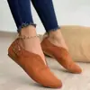 Zapatos planos de gamuza de punta fina con hebilla, talla grande, para mujer, comercio exterior, nuevos zapatos versátiles de estilo vintage para ir al trabajo, verano 2026