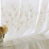 Algodón Bordado Bordado Flor de Ciruelo Flor de Durazno Cortina Pantalla Pantalla Gasa Blanco Acabado Decorativo Dormitorio Ventana Mirador Sala de Estar Ventana de Piso a Techo