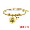 Pulsera europea y americana transfronteriza de acero inoxidable hueso de serpiente etiqueta Día del Maestro arcoíris regalo festivo grabado pulsera de acero titanio
