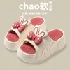Pantuflas de Suela Gruesa para Mujer, Verano Tacón Alto Interior Hogar Moda Conejito Pantuflas de Baño, Altura Aumentada, Uso Exterior Antideslizante