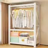 Prateleira com Buraco de Borboleta Jiayun Guarda-Roupa Acessórios de Aço Inoxidável Barra para Pendurar Roupas Cabide Simples Guarda-Roupa Doméstico Cortina à Prova de Poeira