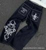 Tendencia de Celebridad de Internet Harajuku Hip-Hop Cráneo Retro Streetwear Jeans Jnco Y2K Jeans para Hombre Venta al por Mayor