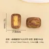 Cuentas de Barril de Madera de Agar Natural Kyanam con Parches de Amuleto de la Suerte, Accesorios de Joyería Tejidos a Mano con Hilo de Plata 925