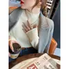 Top base de punto para mujer estilo Chanel 2026 nuevo punto primavera y otoño top de cuello medio suéter de cuello medio alto otoño e invierno