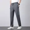 Pantalones Largos de Seda de Hielo para Hombre, Pantalones Deportivos Casuales Finos de Verano, Pantalones Elásticos de Seda de Hielo de Secado Rápido, Pantalones Largos Versátiles de Moda Juvenil