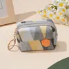 Bolsa para monedas mini cuidadosamente seleccionada para mujer, cierre de cremallera simple, estilo coreano, monedero para llaves de estudiante, diseño de color contrastante, almacenamiento