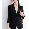 Terno feminino fino de verão, jaqueta pequena, top de terno, temperamento slim fit, redutor de idade, simples, emagrecedor, casual, tudo combinando