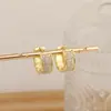 Pendientes de Venta Caliente Transfronterizos Europeos y Americanos, Pendientes Redondos Geométricos de Lujo Ligero de Moda, Pendientes de Circonita con Incrustaciones Micro de Cobre Chapado en Oro Real para Mujer