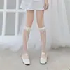 Calcetines de Estilo Ballet Huecos con Volantes para Primavera y Verano Jk Transpirables Frescos de Media Pantorrilla Calcetines de Encaje para Pantorrilla Mary Jane para Mujer
