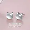 Pendientes de Plata de Ley 999 con Aguja de Oreja de Gato para Mujer 2026 Verano Nuevos Lindos Ágata Cuidado del Agujero de la Oreja Dormir No Necesita Quitarse Accesorios para Pendientes