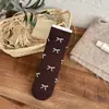Nuevo producto de otoño: Calcetines holgados para mujer hasta la mitad de la pantorrilla, estilo coreano, patrón trenzado, simples y elegantes, con lazo de lunares, color café