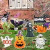 Decoraciones de Halloween Juego de 7 Piezas Inserciones para Exteriores Calabaza Fantasma Murciélago Momia y Monstruo de Frankenstein