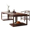 Nova Mesa de Chá e Cadeiras de Madeira Maciça Estilo Chinês Combinação Mesa de Chá Zen Mesa de Chá de Tronco Mesa de Chá para Sala de Chá de Escritório em Casa e Cadeiras