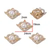 Acessórios de joias de liga leve de luxo, pingentes com incrustação de pérolas, decorações para pulseira, colar e chaveiro DIY, W893
