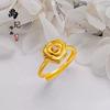 Tienda de oro con anillo de apertura ajustable de oro de arena francés antiguo con diamante rosa, collar de personalidad Joker de moda, venta al por mayor