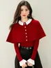 Controle de Preço: Não Menos Que 129 Fotos Reais Tiradas Suéter Cachecol de Natal Estilo Francês para Mulheres, Top de Alto Padrão com Atmosfera de Inverno.