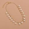 Accesorios transfronterizos, collar de perlas de estilo bohemio europeo y americano, cadena de clavícula con diamantes de imitación de moda, joyería femenina al por mayor