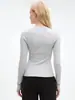 Xichen Disponible Otoño/Invierno Patrón Waffle Camisa de Tenis Manga Larga Ajustada para Mujer Top Deportivo 26D1507 Disponible Transfronterizo