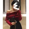 Top de diseño asimétrico para mujer, atuendo de principios de otoño, un hombro, atmósfera súper hermosa, tejido, blanco