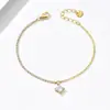 Colgante Geométrico de Zirconia Transfronterizo Cadena de Tenis Cadena de Perlas Pulsera de Acero Inoxidable Empalmada Joyería Chapada en Oro Accesorios de Alta Gama para Mujeres