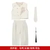 Conjunto de Terno Estilo Chinês para Meninos, Novo Colete Bordado Estilo Chinês Infantil, Roupa de Desfile para Pajem de Casamento, Peça Única no Atacado
