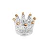 Portavelas de vidrio con corona dorada taza de vela de aromaterapia huevo de belleza taza de almacenamiento de joyas cenicero de cuentas doradas venta al por mayor de fábrica