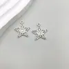 1 Novo Pingente de Estrela de Cinco Pontas Vazada Série Estrela Liga de Prata Antiga Pingente Acessórios para Joias DIY