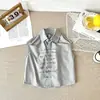 Camiseta sin mangas para niño Verano 2026 Nuevo Estilo Niño Pequeño Algodón Puro Top Estilo Coreano Chaleco Elegante Camiseta con Letra Moderna