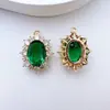 Acessórios para Joias Artesanais DIY Pingente Oval de Zircônia Microincrustada Banhado a Cobre Colar Pulseira Brincos Pingente Charme