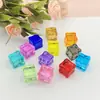 Simulación 18MM color hielo transparente cubo de hielo DIY pasador para el pelo accesorios para el cabello llavero adornos para ventana materiales de accesorios