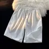 Pantalones Cortos Deportivos de Seda Helada Finos de Secado Rápido de Verano para Hombre, Pierna Recta Suelta, Color Sólido, Transpirables, Versátiles, Bermudas Casuales