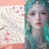 Maquillaje de Ojos Tulle Mariposa Pegatinas Faciales Maquillaje de Escenario para Actuaciones Infantiles Hada Pegatinas Faciales Tridimensionales Pegatinas de Diamante para Conciertos
