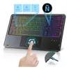 Estojo Protetor para Tablet iPad 11ª Geração Air7 com Touchpad, Teclado Bluetooth Sem Fio Retroiluminado, Estojo em Espanhol
