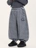 Calça Changguo Clothing para Meninos Outono Novo Estilo Versão Coreana Infantil Calça Longa com Barra Listrada Solta Casual