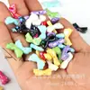 Cuentas sueltas pentagonales de color AB con forma de corazón, material para cadena de teléfono móvil, color sólido, llavero, accesorios de joyería de dibujos animados con cuentas