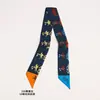 Cinta de Twill de Seda Versátil Decorativa Estilo Coreano Nueva con Estampado de Leopardo y Anacardos para Envolver Bolsas, Bufanda de Seda, Pañuelo Pequeño para el Cuello