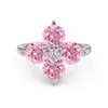 Anillo de Plata de Ley S925 Chapado en Oro K con Diseño de Trébol de Cuatro Hojas para Mujer, Diseño de Nicho, Sensación de Alta Gama, Anillo Elegante y Versátil