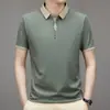 Camisa polo manga corta hombre 2023 Verano gofrado contraste moda masculina casual chaqueta camiseta una generación de pelo