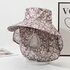 Sombrero de Protección Solar con Ala Ancha, Sombrero de Sol de Verano, Chal de Moda para Mujer, Sombrero de Sol con Protección para el Cuello Integrada a Prueba de Viento y UV