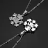 Hip-Hop Europeu e Americano Cruzamento Urso Floco de Neve Pingente Outono e Inverno Joias de Natal Cheio de Diamantes Colar Feminino Zircônia Acessórios Personalização