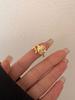 Serie de conchas marinas retro francesa cortina de crema anillo de perla de almeja diseño de nicho moderno de personalidad anillo abierto