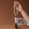 Flor flotante de Dunhuang Jade Blanco Raíz de Bodhi DIY Envejecimiento Grasa Manzana Cuentas sueltas Hombres y Mujeres Pulsera de doble anillo Pulsera Cuentas de Buda Venta al por mayor