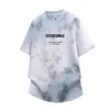 Camiseta de Manga Corta Estampada Tie-Dye para Hombre, Nueva Moda de Verano Marca Tops Casuales Holgados, Camiseta de Media Manga para Jóvenes