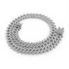 Estilo Hip-Hop Punk Europeo y Americano Cadena Cubana Asimétrica de 18 mm con Diamantes Completos con Forma de Ola de Agua Cadena de Cuerda de Línea Ondulada Fabricante