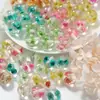 Pingente Glaciar Pó Dourado Contas de Flor Contas Redondas Contas com Furo Reto Pulseira de Resina Material para Joias DIY Acessórios